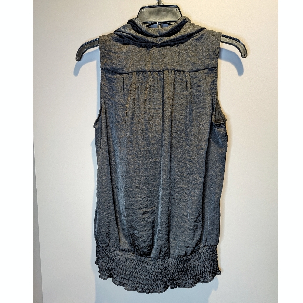 Michael Kors Black Silky Sleeveless High Neck Top Size Small